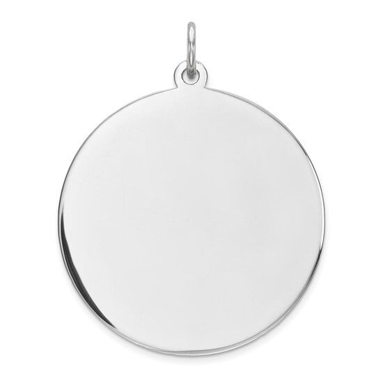 .925 Sterling Silver Engravable Round with Rope Disc Charm Pendant .925 Sterling Silver Engravable Round with Rope Disc Charm Pendant